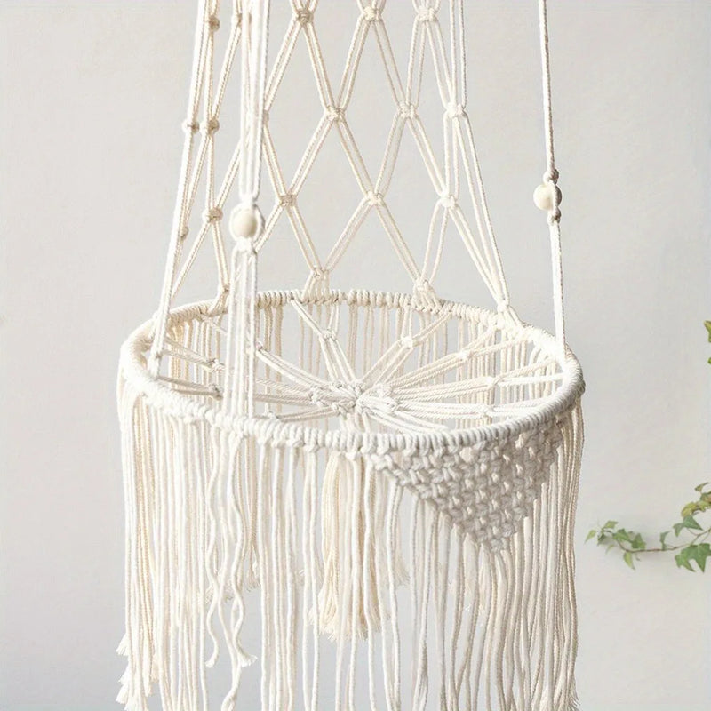 Handcrafted macramé woven cat hammock